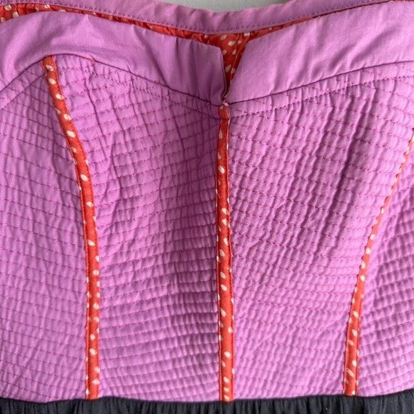 LILKA‎ Anthropologie Lavender& Gray Colorblock Trapunto Chemise Ladies Dress, XS - Picture 7 of 8